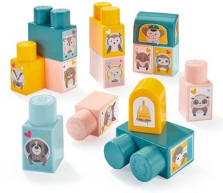 ECOIFFIER Abrick baby vláček se zvířátky herní set s kostkami 30ks plast