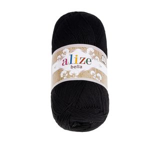 Příze BELLA Černá 60 100g / 360 m