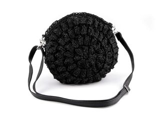 Háčkovaná kabelka z rafie - lýka se zipem crossbody Ø25 cm
