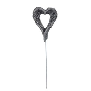 Smuteční dekorace – srdce zápich X6455 - 5,5 × 1,5 × 7,5/18 cm