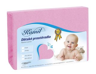 Dětské FROTÉ prostěradlo Růžová 010