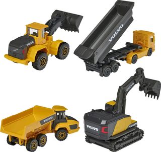 MAJORETTE Auto Volvo stavební kovové volný chod set 4ks