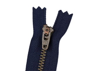 Kovový zip YKK No 4 délka 18 cm staromosazný (jeansový)