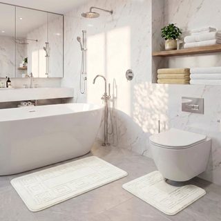 Koupelnová a WC předložka ornament smetanový