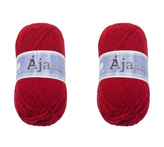 SET 2ks - Příze ÁJA Červená 933 50g / 217 m