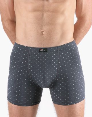 GINA pánské boxerky s delší nohavičkou nadměrné, šité, s potiskem 74175P