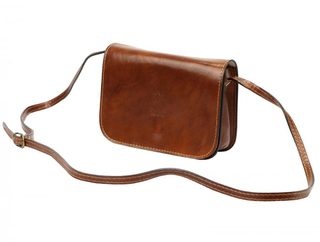 Kožená malá dámská crossbody kabelka fuchsiová růžová