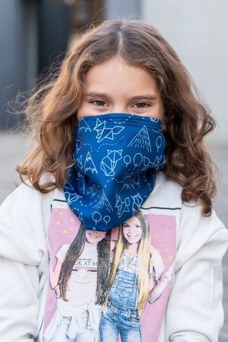 ZLEVNĚNO - Dětský antivirový šátek nanoSPACE - lišky modrá