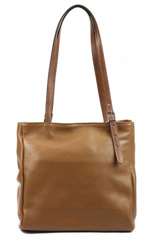 Pierre Cardin Kožená dámská kabelka přes rameno s čelní kapsou camel hnědá