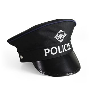 sada policie s plácačkou a píšťalkou