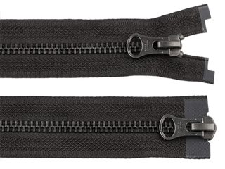 Zip kovový YKK No 5 dělitelný 2 jezdce / dvoucestný 80 cm na kožené bundy