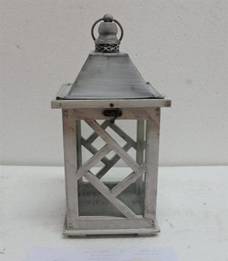 Dřevená lucerna D7226 - výška 34,5 cm