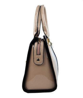 Kabelka dámská béžová s růžovým pruhem model A34176 elegantní přes rameno