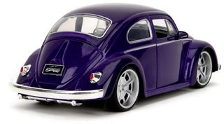Jada VW Beetle 1972 (volný chod, kov) + figurka Wednesday