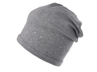Bavlněná čepice s kamínky dámská