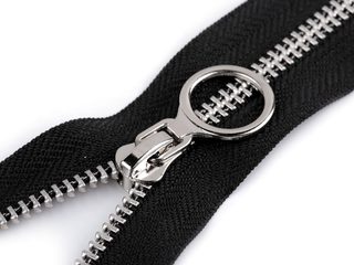 Kovový zip No 5 délka 80 cm s ozdobným jezdcem
