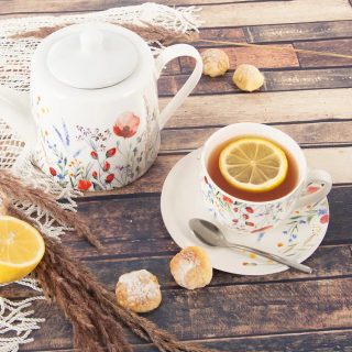 Hrnek porcelánový + podšálek MÁK 280 ml O0487