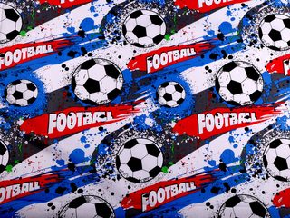 Bavlněná látka plátno fotbal METRÁŽ