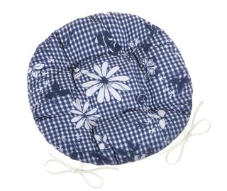 Sedák DITA kulatý prošívaný Modrá 62/410 průměr 40 cm