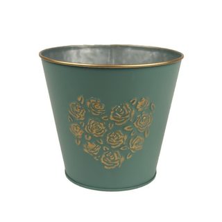 Květináč plechový srdce K3328/2 - dia 15 × 13.5 cm