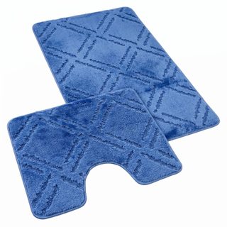 Koupelnová a WC předložka kosočtverce modré