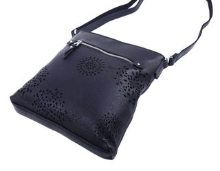 Crossbody dámská kabelka v květovaném designu tmavě modrá 5432-BB