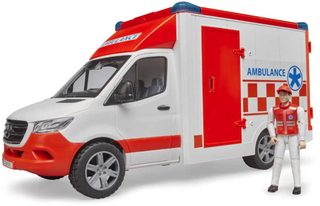 Bruder Mercedes-Benz Sprinter sanitka s řidičem (baterie, světlo, zvuk) 02676