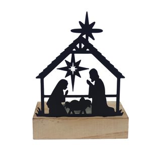 Svícen na 1 svíčku betlém K3758 - 12 cm