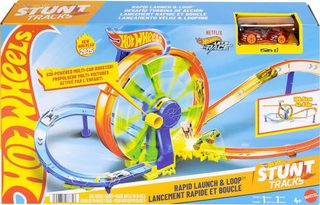 Hot Wheels řetězový náraz (akční dráha + autíčko) Mattel