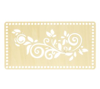 Dno - víko překližkové Natur obdélník s květinou 26x14 cm / otvory 6 mm