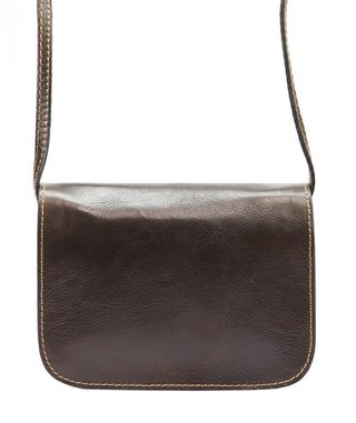 Kožená malá dámská crossbody kabelka tmavě hnědá