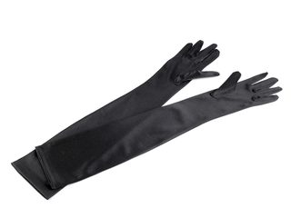 Společenské saténové rukavičky 40 cm, 60 cm