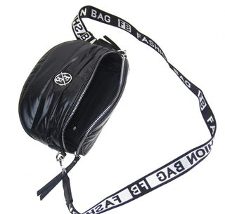 Moderní dámská crossbody kabelka / ledvinka metalická zelená