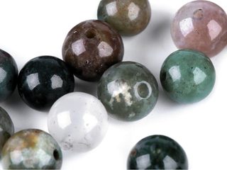 Minerálové korálky Indiánský achát Ø6 mm 10 kusů
