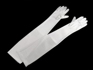 Společenské saténové rukavičky 40 cm, 60 cm