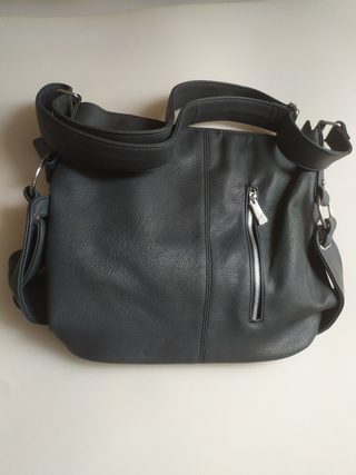 Modrošedá moderní crossbody dámská kabelka 67-MH