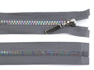 Duhový Kostěný Zip - Šíře 5 mm, Délka 80 cm, Vysoká Kvalita