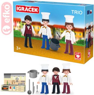 IGRÁČEK TRIO Vaříme set 3 figurky s doplňky v krabičce