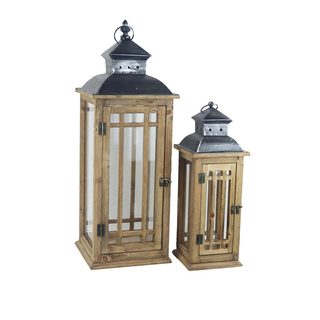 Sada 2 dřevěných luceren Morex D7214, 46,5 a 68 cm