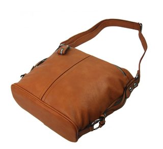 Moderní velká crossbody kabelka 74-MH koňaková hnědá