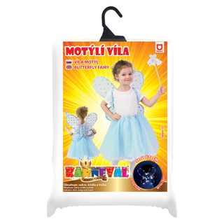 Dětský kostým tutu sukně modrá víla se svítícími křídly