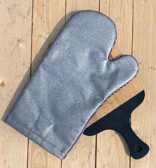 Grilovací set zástěra a chňapka denim