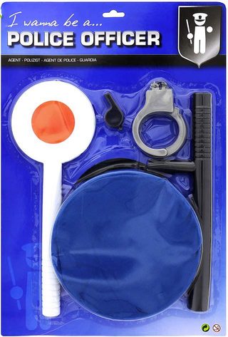 John Toy Policejní dětský herní set čepice s pouty a doplňky na kartě