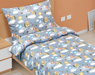 Povlečení bavlněné Junior Šedá 90/009 140x200, 70x90 cm