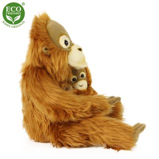 Plyšový orangutan s mládětem 25 cm