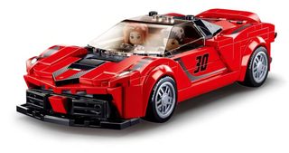 SLUBAN Model Bricks Auto červený italský sporťák 262 dílků + 2 figurky STAVEBNICE