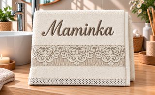 Froté ručník orchidea s výšivkou MAMINKA Žlutá 76/004