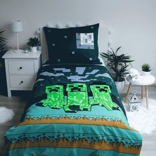 Povlečení bavlna Minecraft Sssleep Tight 140x200, 70x90 cm