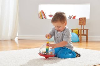 LENA Káča speciální baby vlček (vlk) hrající s vláčkem kov na baterie Zvuk