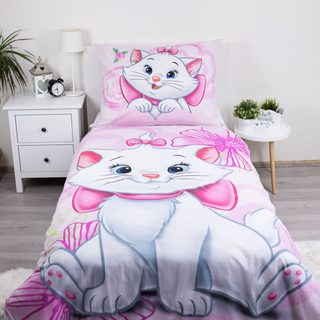 Povlečení Marie Cat Pink 03 140x200, 70x90 cm